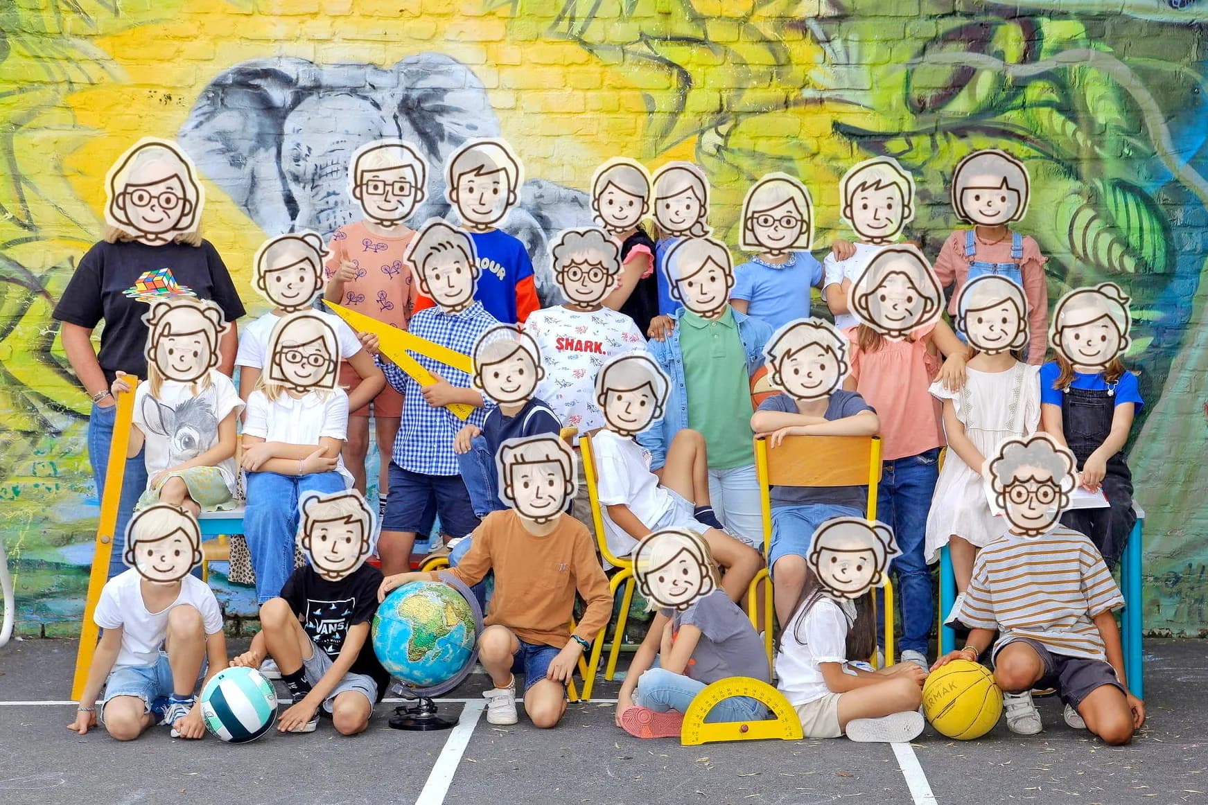 Photo de classe traditionnelle