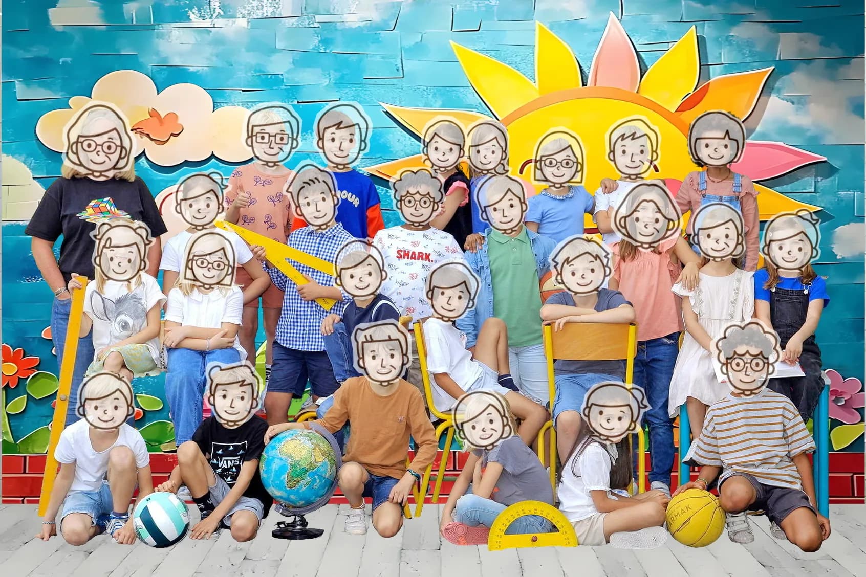 Photo de classe traditionnelle