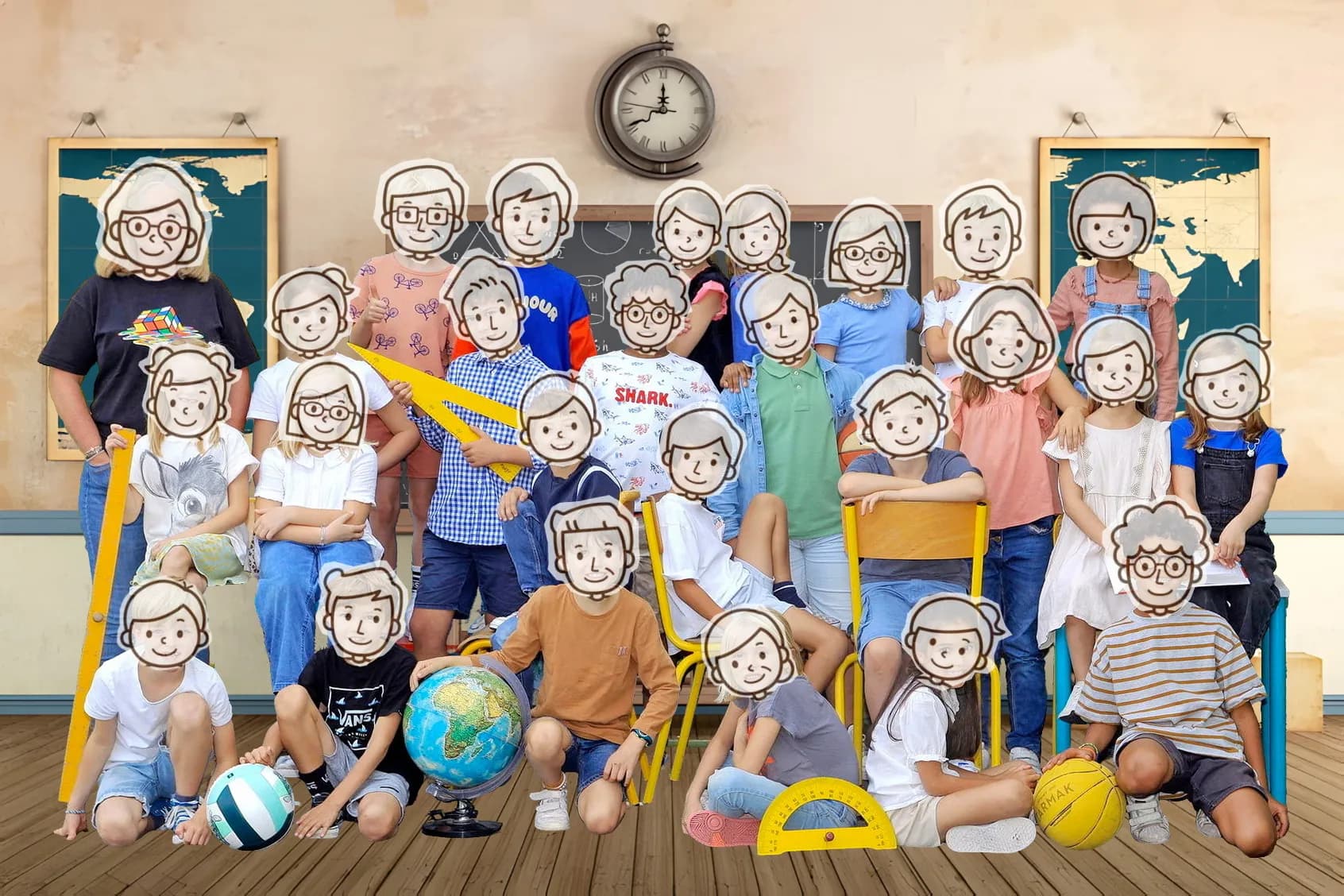 Photo de classe traditionnelle